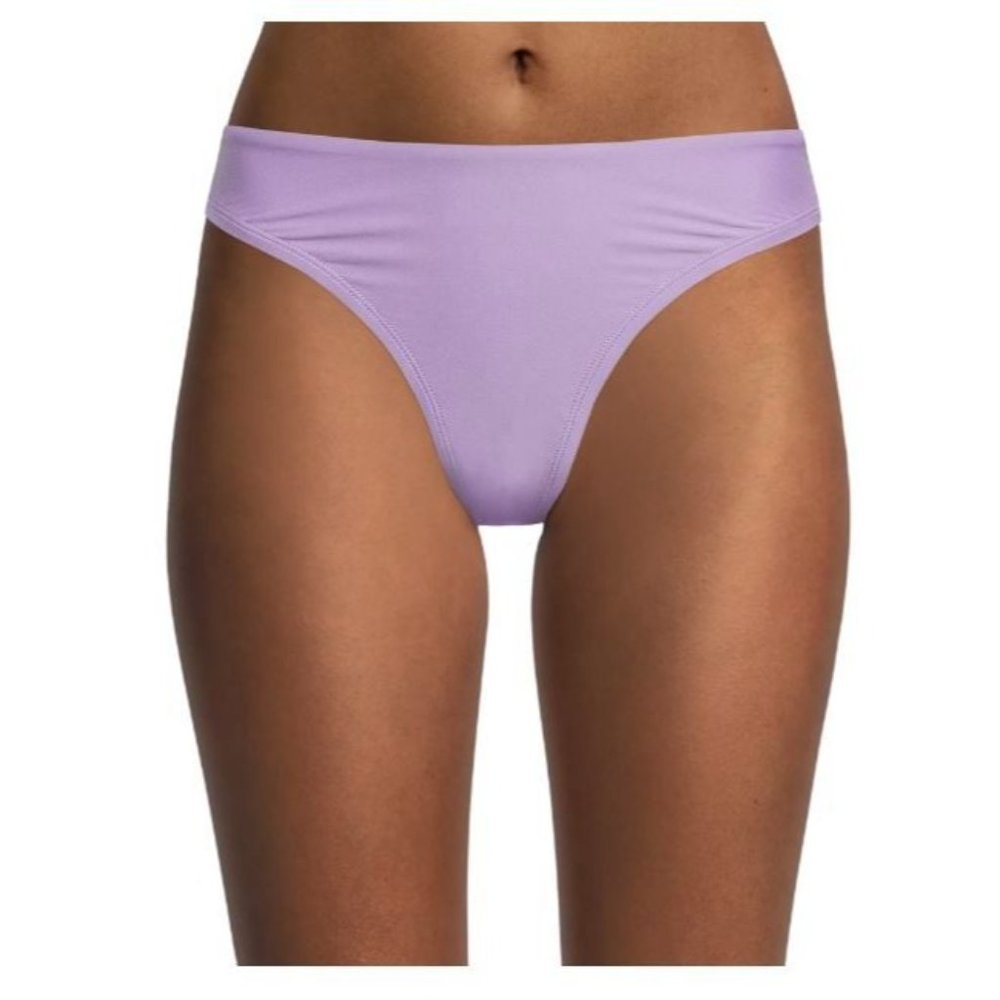 NEW Time And Tru Low Rise Ruched Cheeky Light Purple Bikini Swim Bottom XL 16-18